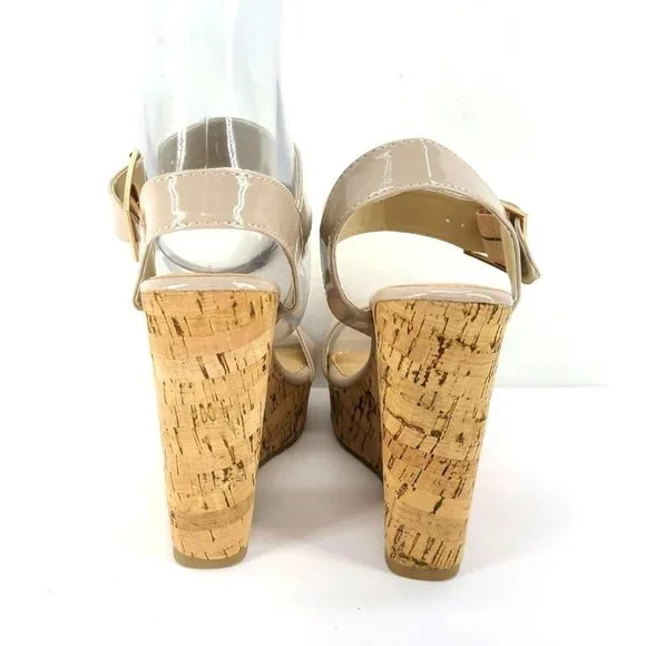 Wedge High Heels, PIERRE DUMAS Sandal Stilettos Wedges High Heel Shoes - Nude, 7 - Picture 7 of 9